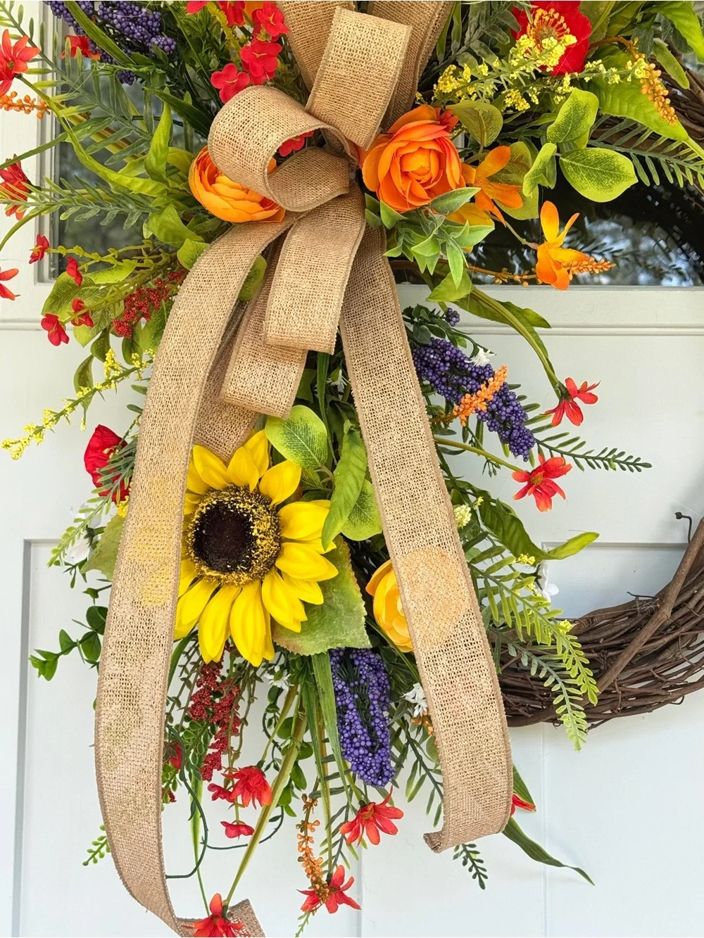 Large Wildflower Meadow Grapevine Wreath